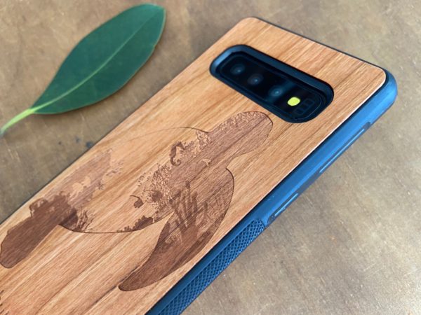 Wooden Galaxy S10/S10 Plus Case with Turtle Engraving II