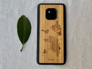 Wooden Huawei Mate 20 Pro Case with World Map Engraving