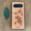 Wooden Galaxy S10/S10 Plus Case with World Map Engraving