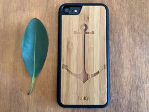 Wooden iPhone 8 and iPhone 8 PLUS Case with Anchor Engraving