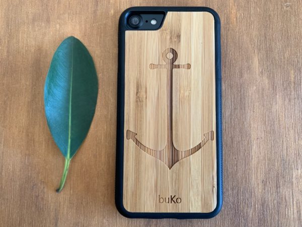 Wooden iPhone 8 and iPhone 8 PLUS Case with Anchor Engraving