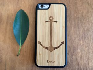 Wooden iPhone 6 and 6 Plus Case with Anchor Engraving