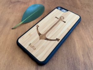 Wooden iPhone 6 and 6 Plus Case with Anchor Engraving