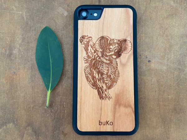 Wooden iPhone 8 and iPhone 8 PLUS Case with Koala Engraving