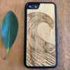 Wooden iPhone 8 and iPhone 8 PLUS Case with Wave Engraving