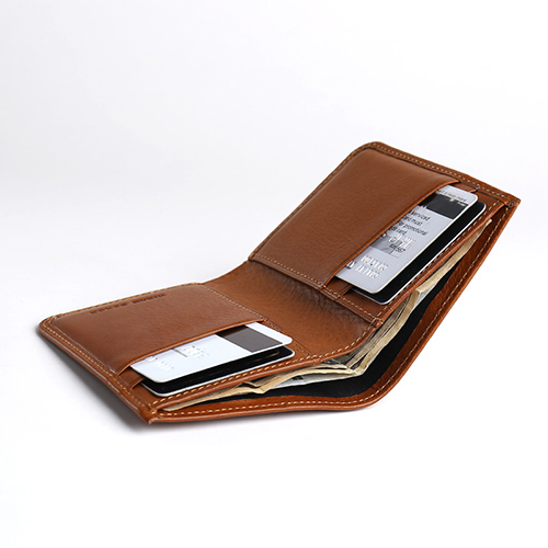 Tan full grain leather wallet