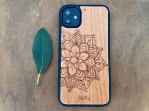 Wooden iPhone 11, 11 Pro, & 11 Pro Max Case with Mandala Engraving