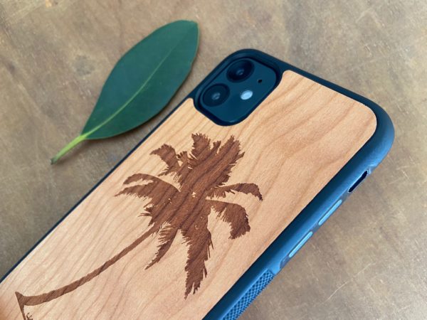Wooden iPhone 11, 11 Pro, & 11 Pro Max Case with Palm Tree Engraving II