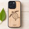 buko wooden phone case with turtle engraving