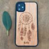 wooden iPhone 11 case with dreamcatcher engraving