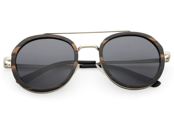 Luxé Black wooden Sunglasses folded