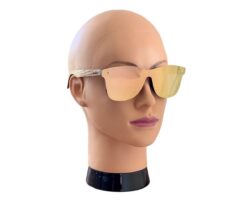 Wooden sunglasses with rose gold lenses