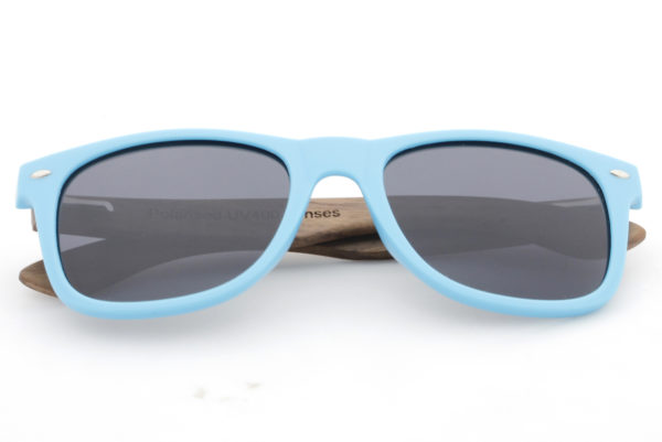 Runaway Blue Wood sunglasses folded