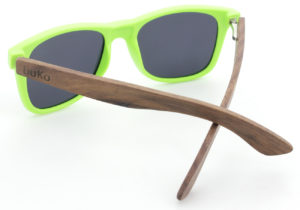 Runaway Green wooden sunglasses back