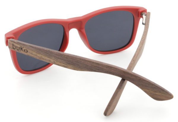 Runaway Red Wooden Sunglasses back
