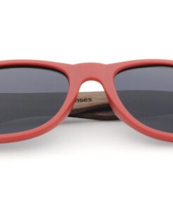 Runaway Red Wooden Sunglasses folded