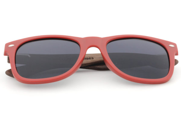 Runaway Red Wooden Sunglasses folded