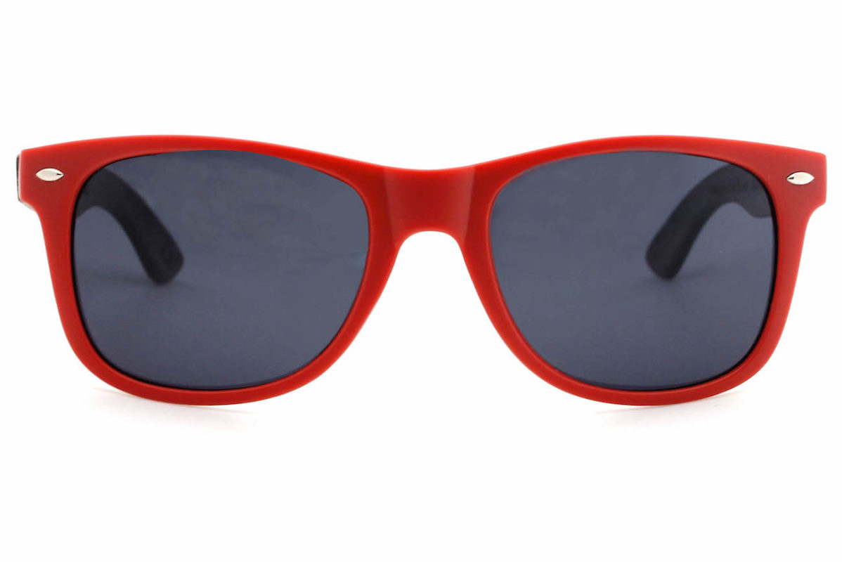 Runaway Red Wooden Sunglasses - Polarised Lenses - buKo