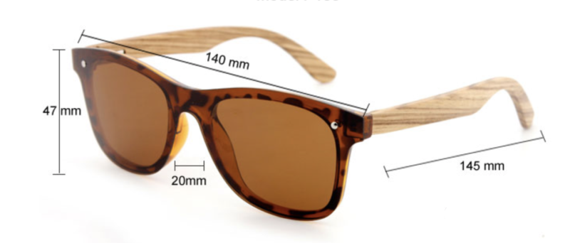 Drift 2.0 wooden sunglasses dimensions