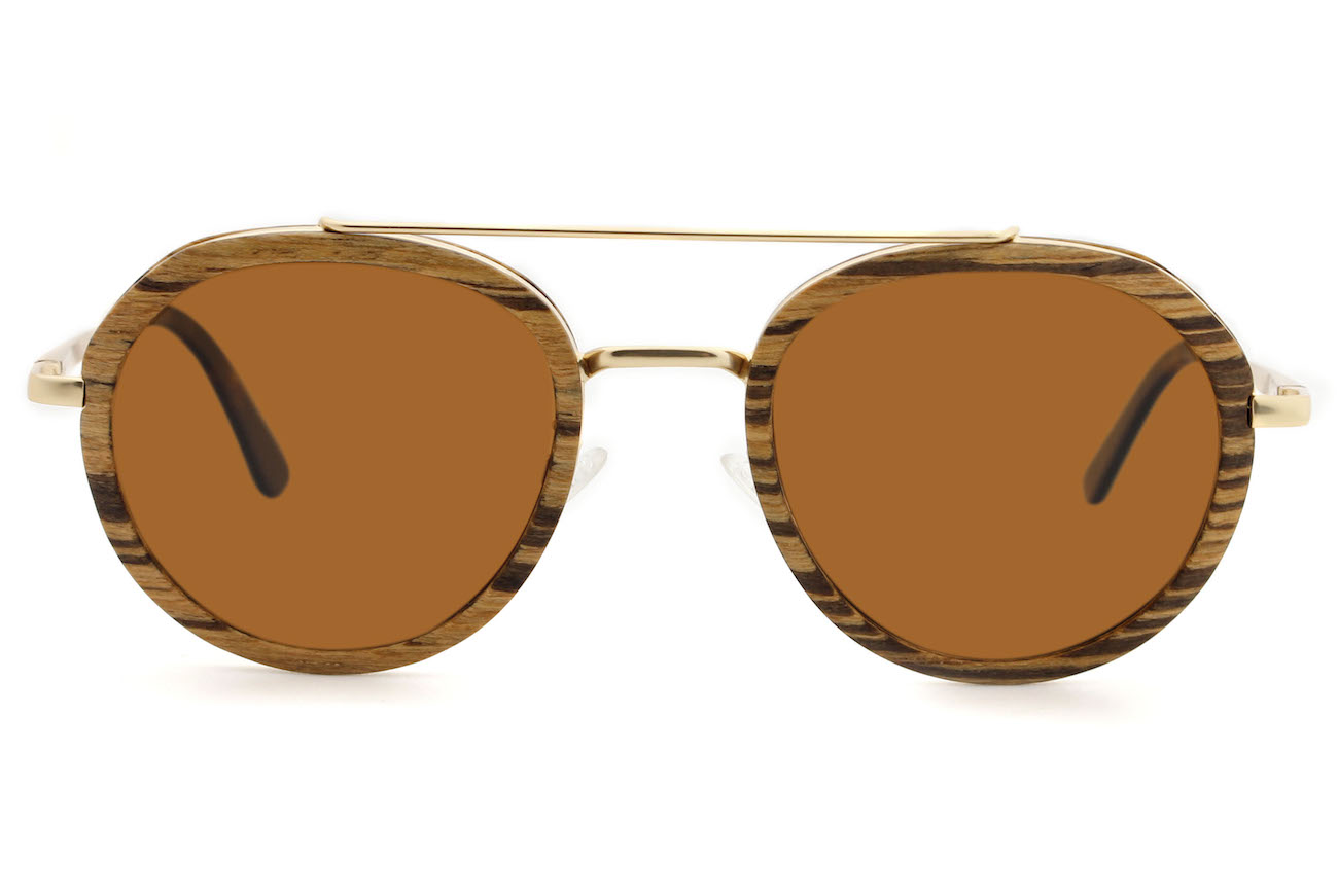 Luxe wooden sunglasses front view
