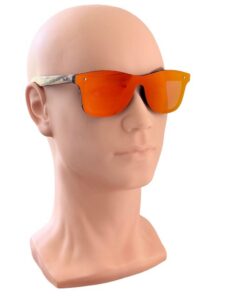Red sunglasses on male model