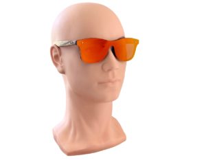 Red sunglasses on male model