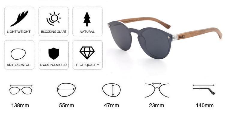 Revolver wooden sunglasses dimensions