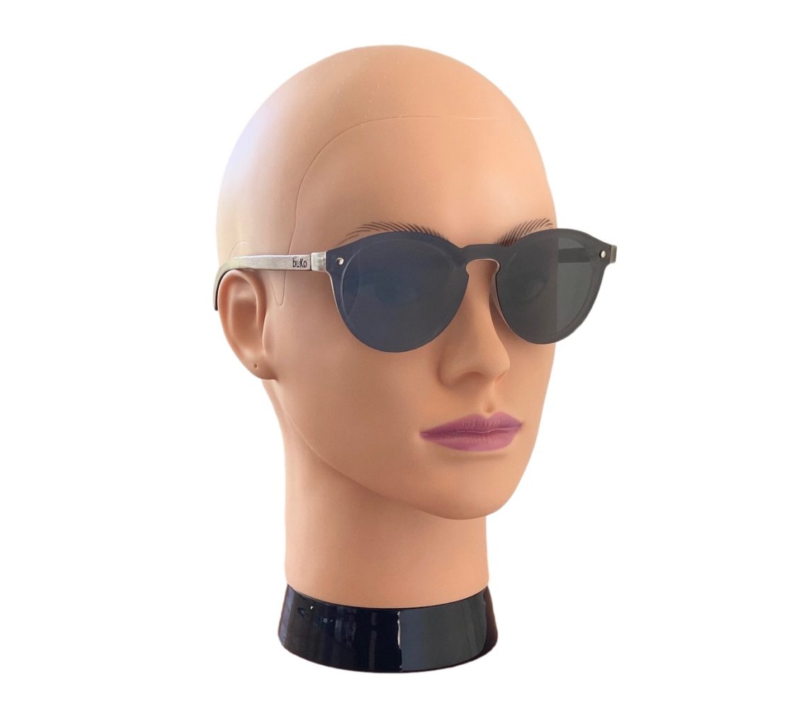 revolver wooden sunglasses on female model