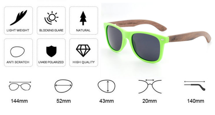 Runaway Green Sunglasses dimensions