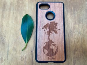 Wooden Google Pixel 3 and 3XL Case with Down to Earth Engraving