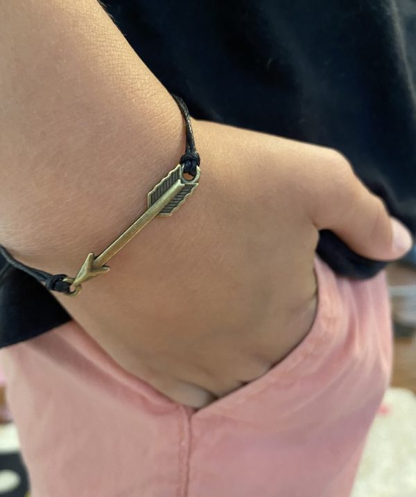 Arrow bracelet with waxed rope
