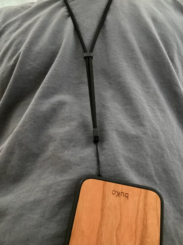 Phone travel strap on an iPhone