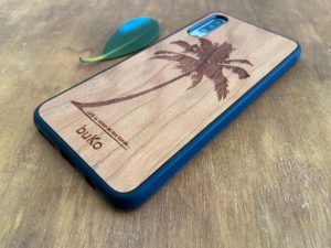 Wooden Galaxy A70 Case with Palm Tree Engraving