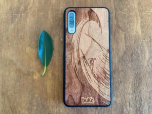 Wooden Galaxy A70 Case with Surfer Engraving