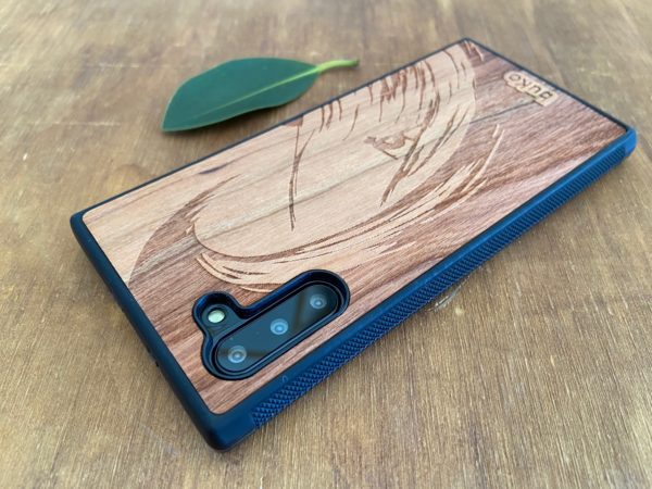 Wooden Galaxy Note 10 Case with Surfer Engraving