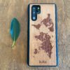 Wooden Huawei P30 Pro Case with World Map Engraving