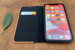 Wooden iPhone wallet case with credit card