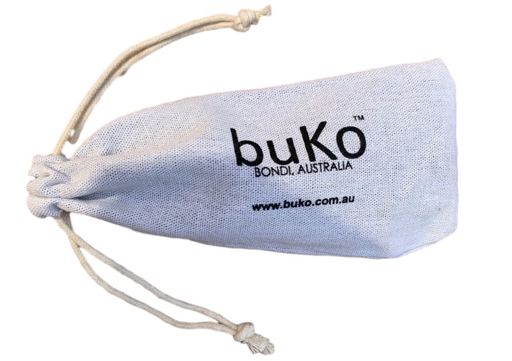 Buko white cotton sunglasses pouch