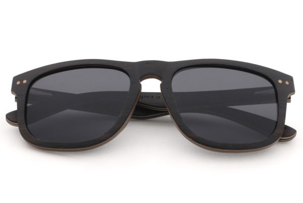 Ranger Black Wooden Sunglasses folded