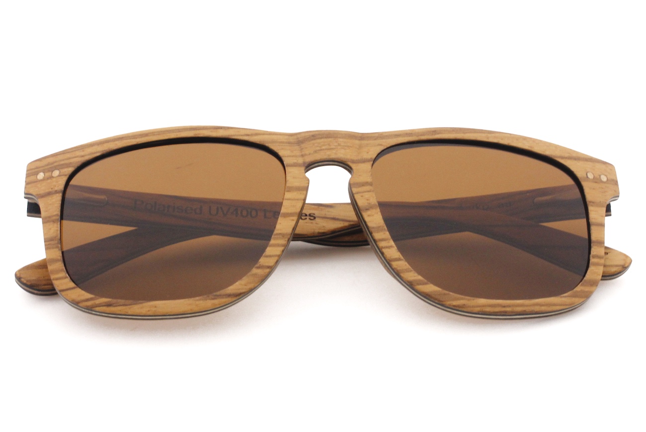 Ranger Oak Wooden Sunglasses folded