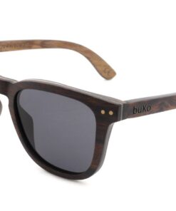 Walker Black Wood Sunglasses with grey polarised lenses