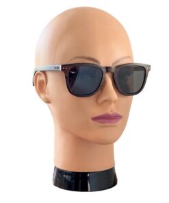 Walker black wood sunglasses on female model