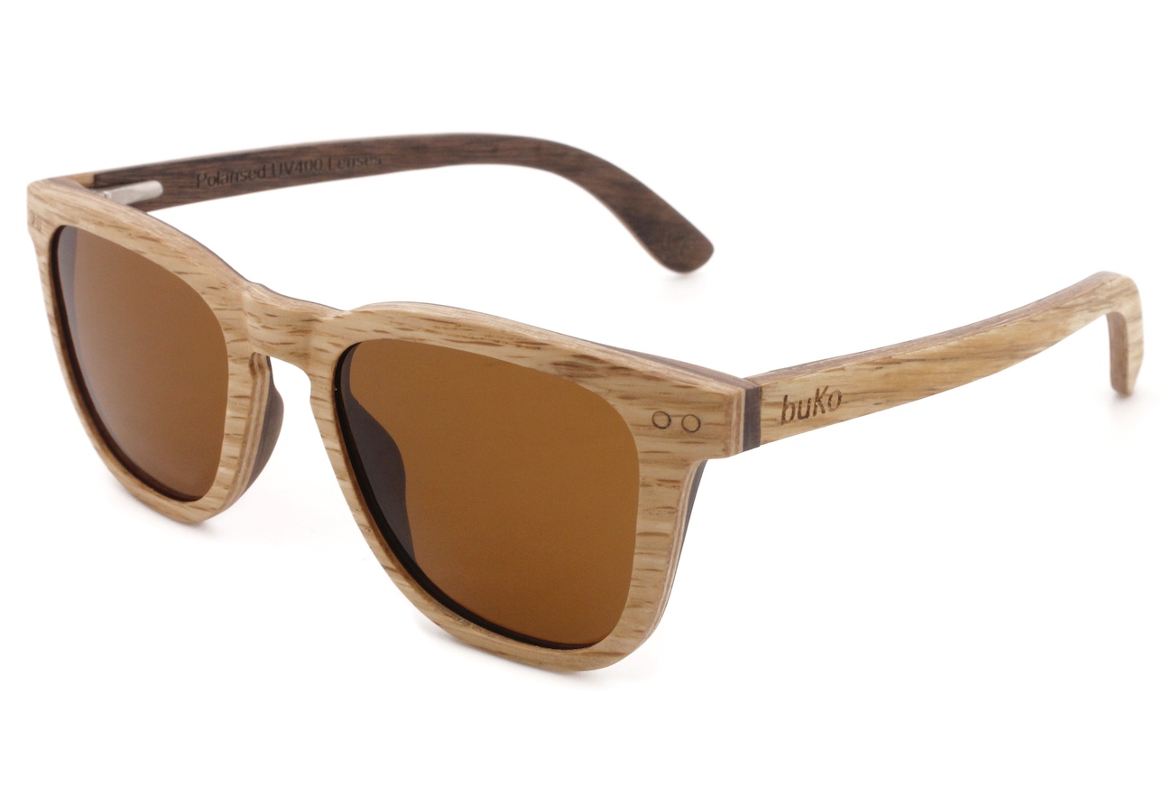 Walker Oak Wooden Sunglasses with brown polarised lenses
