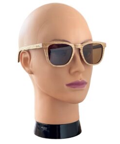 Walker oak wood sunglasses on female model