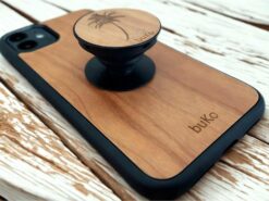 wooden pop socket phone holder and stand