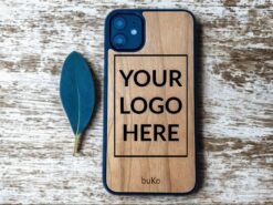 custom wooden phone case with logo