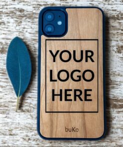 custom wooden phone case with logo