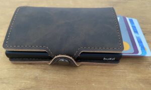 Dark brown vegan leather wallet