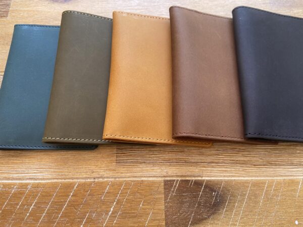 colour options of leather passport wallets