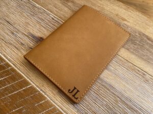 tan leather passport wallet with personalisation